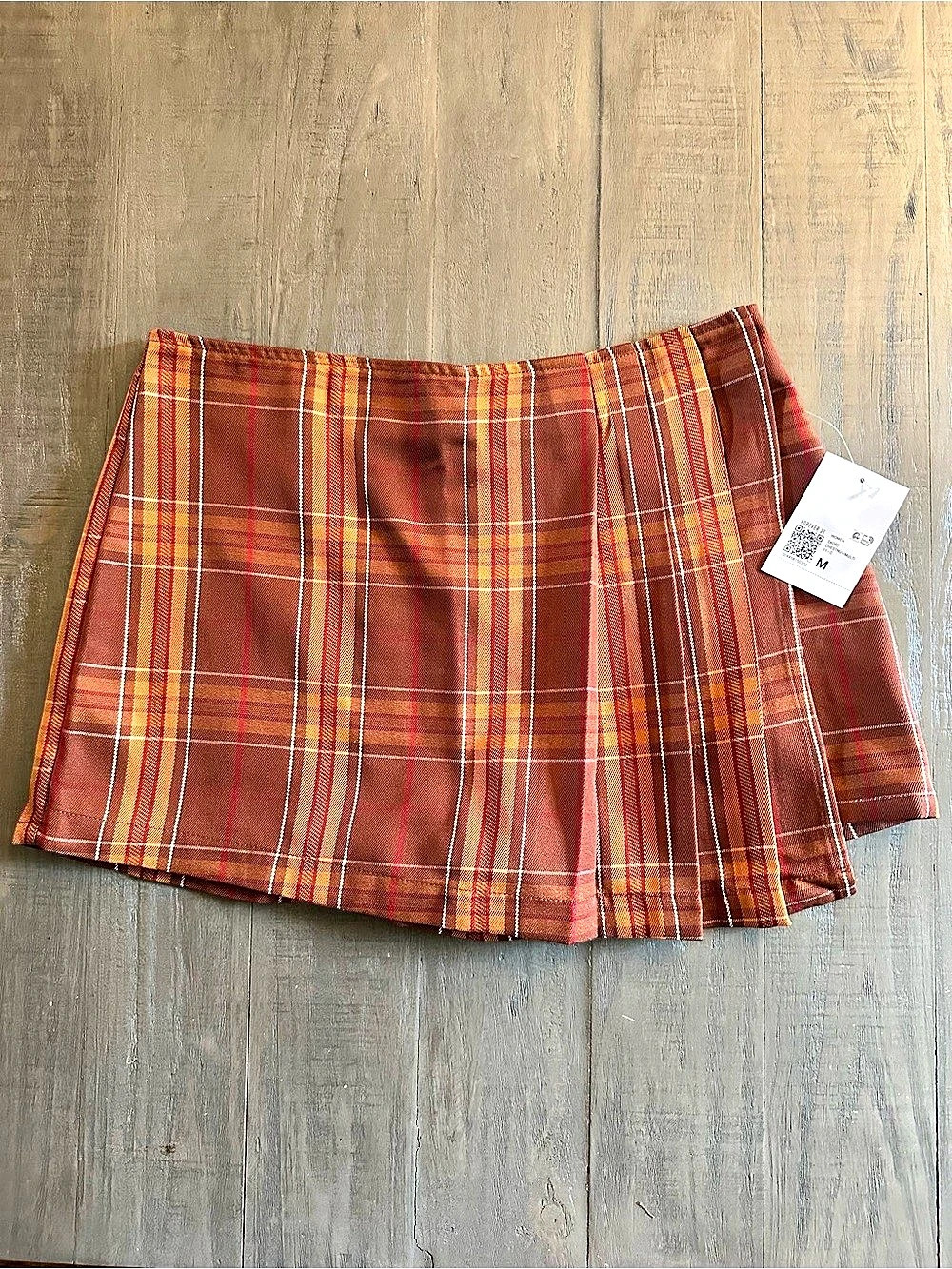 Forever 21 Plaid Skort Brown & Red Size Medium NWT